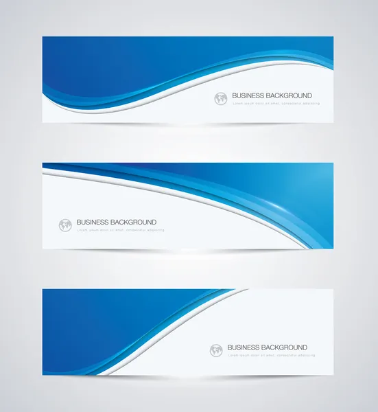 Bannière abstraite d'arrière-plan d'affaires vectoriel belle vague bleue — Image vectorielle