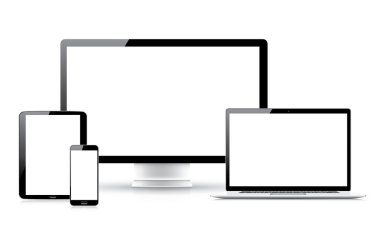 laptop tablet smartphone bilgisayar vektör izolasyonları ile yüksek kalitede detaylar