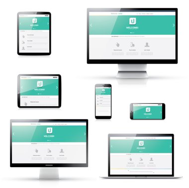 izole elektronik cihazlarda düz modern duyarlı web tasarım
