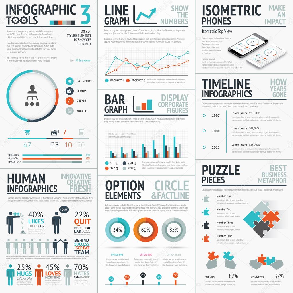 Stunning infographic elements vector set for your projects to make an impact