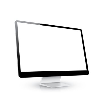 vektör bilgisayar ekranı yan izole beyaz arka plan görüntülemek