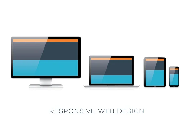 Concept vectoriel plat entièrement évolutif de conception Web sensible — Image vectorielle