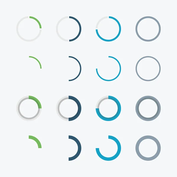 Diagrama de gráfico de círculo de negócios infográfico azul e verde como ilustração vetorial — Vetor de Stock