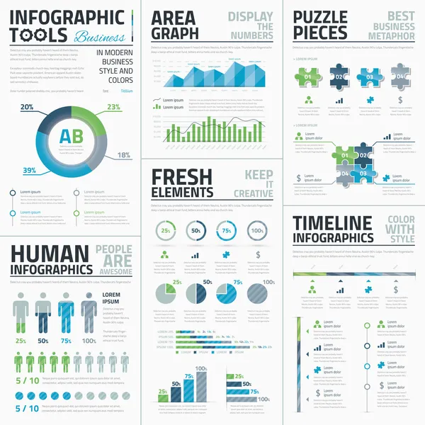 Grande conjunto de incríveis elementos vetoriais infográficos para negócios — Vetor de Stock