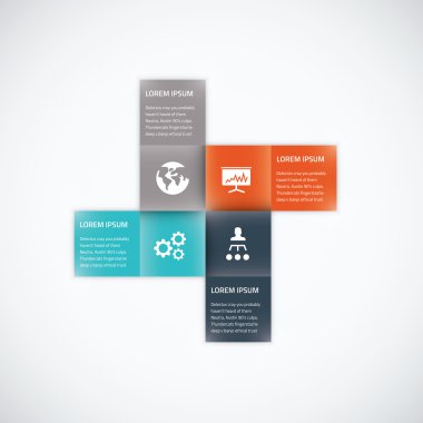 kare kutu iş Infographic seçeneği vector öğesi düz renk