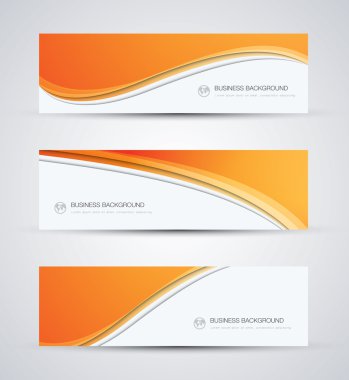 Abstract vector business background banner beautiful orange wave clipart