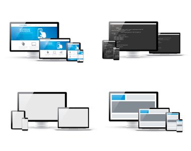küme duyarlı web tasarımı ve Web sitesi geliştirme kavramları kodlama
