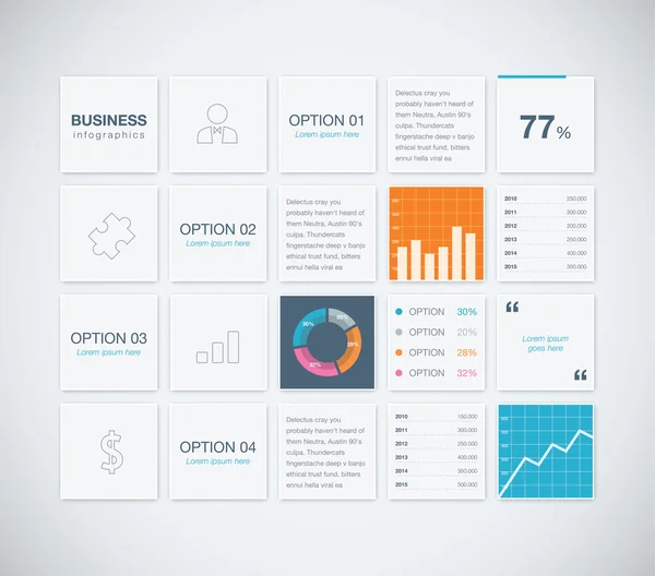 Modern infographic business vector template background boxes — Stock Vector