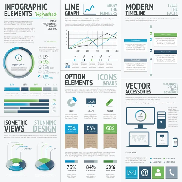 Elementos infográficos de vectores financieros, económicos y empresariales — Vector de stock