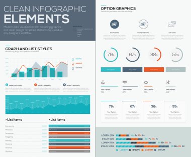 Infographic vektör veri görselleştirme için grafikler ve pasta