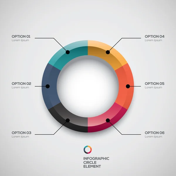 Infografía ui estilo gráfico circular de negocios y opciones de vectores — Vector de stock