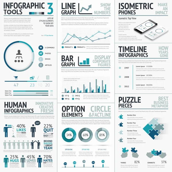 Elementos de Vetor de Negócios para Infográficos de Visualização de Dados — Vetor de Stock