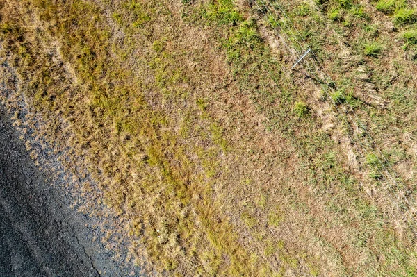 Vista Aerea Modello Aereo Paesaggio Con Una Recinzione Filo Sito — Foto Stock