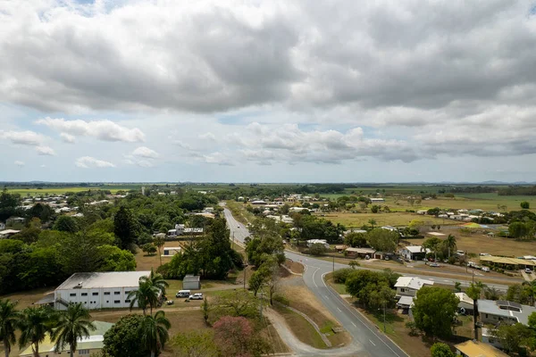 田舎町の無人航空風景 — ストック写真