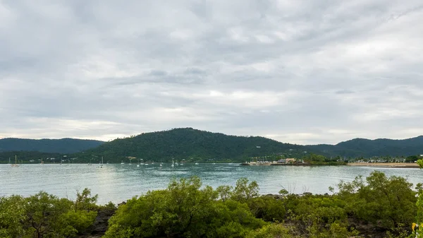 Airlie Beach Looking Mangroves Bay Yachts Moored Mainland Beach Yacht — Stockfoto