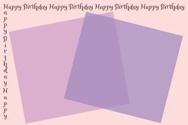 Rosa Blandning Tema Bakgrund Med Happy Birthday Runt Två Sidor — Stockfoto