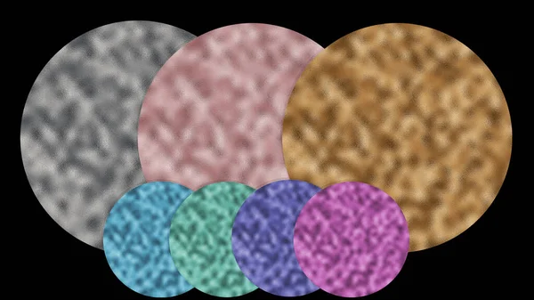 Runde Scheiben Aus Metallischen Verschwommenen Abstrakten Glänzenden Texturen Den Farben — Stockfoto