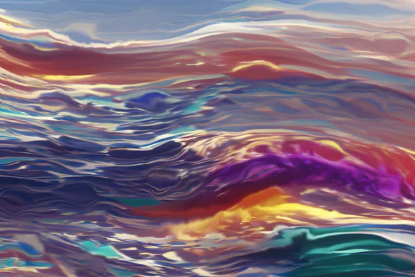 Kaleidoscope Colored Soft Waves Rippling Canvas — Stock Photo, Image