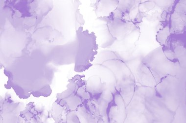 Alkol mürekkebi tekniğinde mor soyut akışkan resim. Rüya tasarım dokusu arkaplanı.