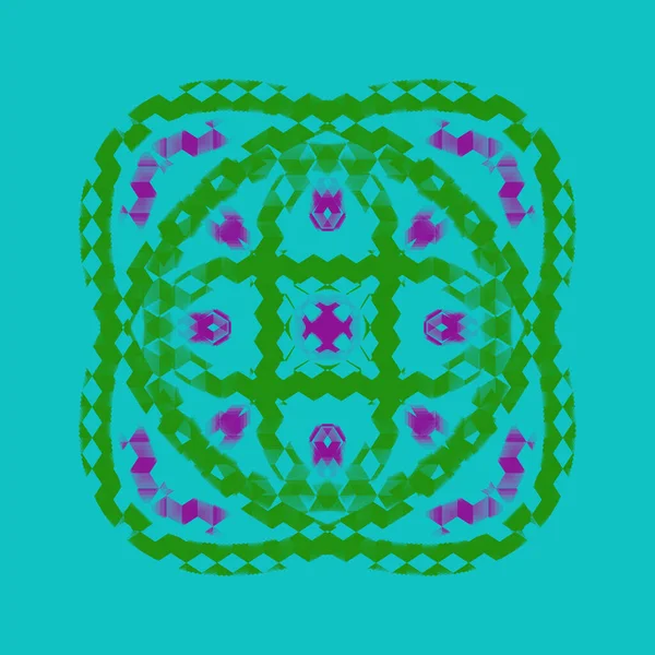Diseño Patrón Abstracto Púrpura Verde Sobre Fondo Azul Ilustración — Foto de Stock