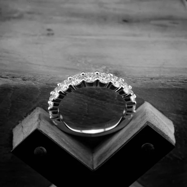 Diamant Evighet Ring Även Känd Som Oändlighet Ring Symboliserar Aldrig — Stockfoto