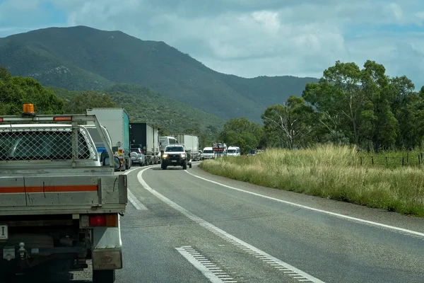 Townsville Queensland Australia May 2022 Line Traffic Held Road Works — стокове фото