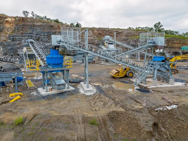 Mackay Queensland Austrálie Květen 2022 Infrastruktura Strojní Zařízení Pracující Lomu — Stock fotografie