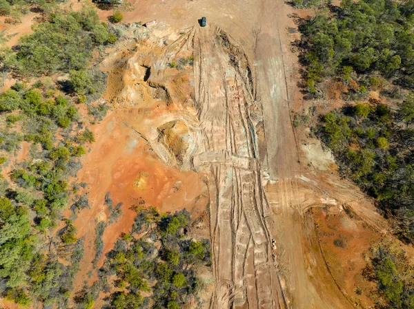 Looking down at patterns in the landscape around Copperfield Queensland Australia