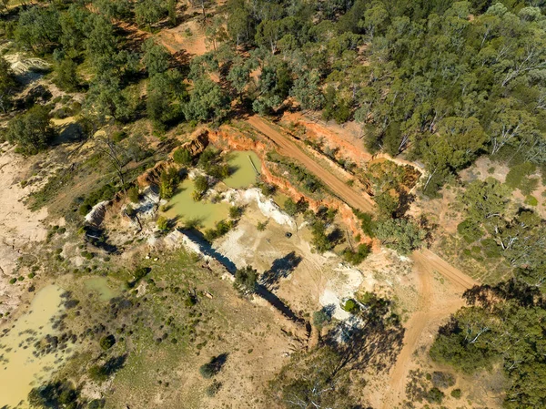 Drone Aerial View Looking Sapphire Mine Diggings Central Queensland Australia — Fotografia de Stock