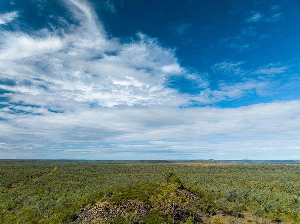 Drone Aerial Policeman Knob Rubyvale Australia Cloudy Blue Sky — Foto de Stock