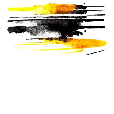 Beyaz arkaplandaki mürekkep ve işaretleyiciler, el simülasyonu, soyut renk dokuları. Kart, davetiye, levha, broşür, broşür, poster için boyanmış fırça darbesi tasarımı.