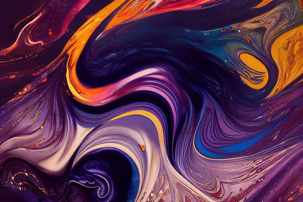 Natural Luxury Abstract Fluid Art Painting Using Alcohol Ink Technique — Stock Photo, Image