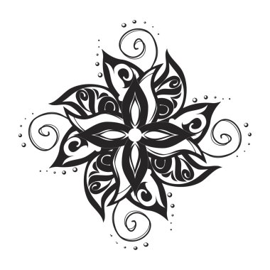 siyah-beyaz dövme deseni