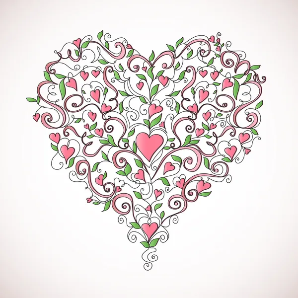 Ornement en forme de coeur — Image vectorielle