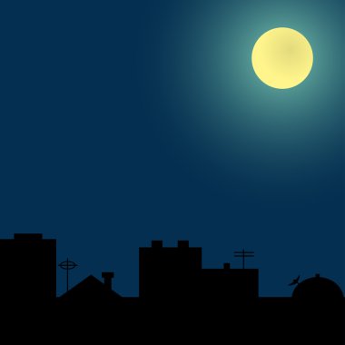 arka plan ile çatılar silhouettes