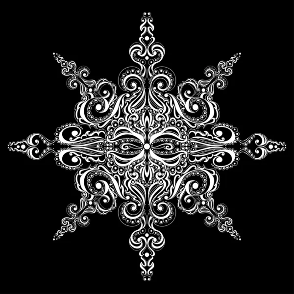 Flocon de neige blanc ornemental — Image vectorielle