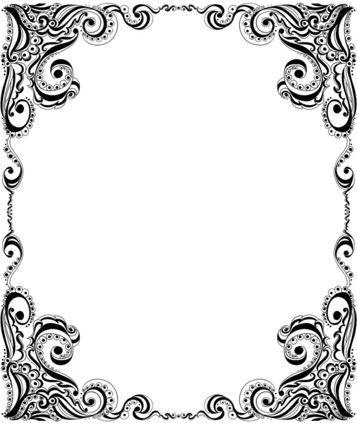 Template frame design for card. Floral pattern. — Stock Vector