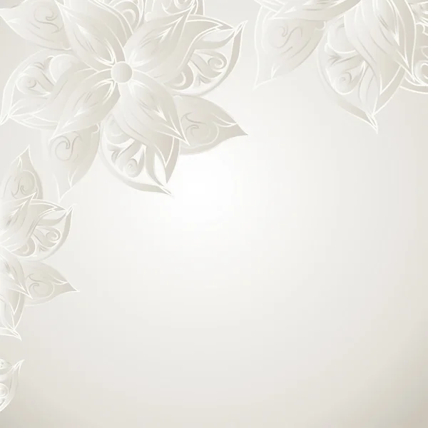 Fondo de plata con adorno floral — Vector de stock