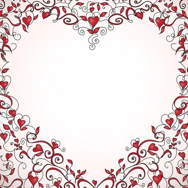 Cadre en forme de coeur — Image vectorielle