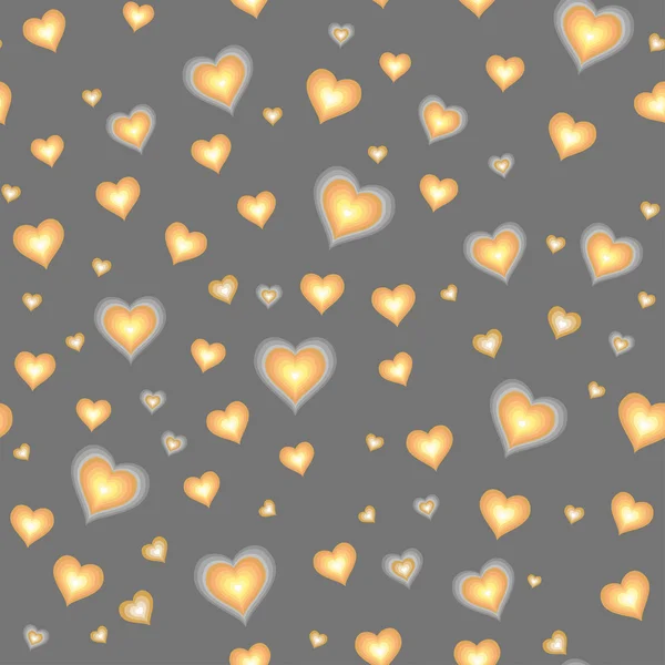 Seamless background with cartoon hearts — Stock Vector
