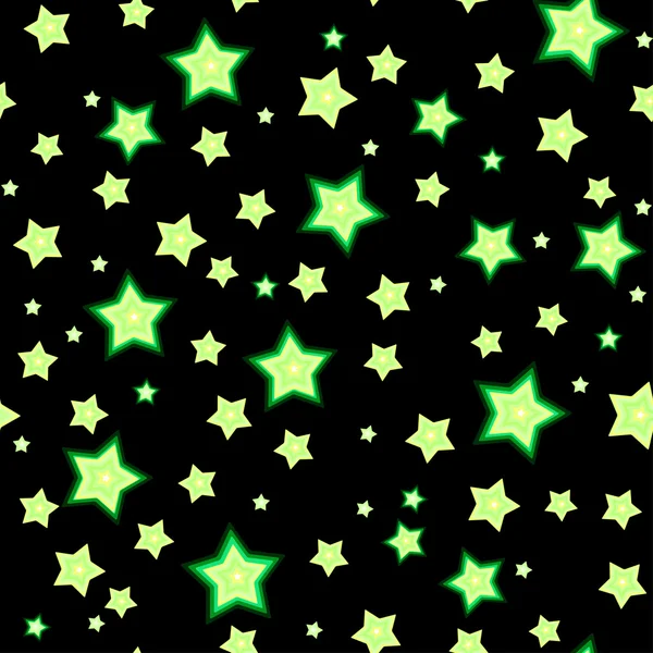 Bacgkround sin costuras con estrellas fluorescentes de dibujos animados — Vector de stock