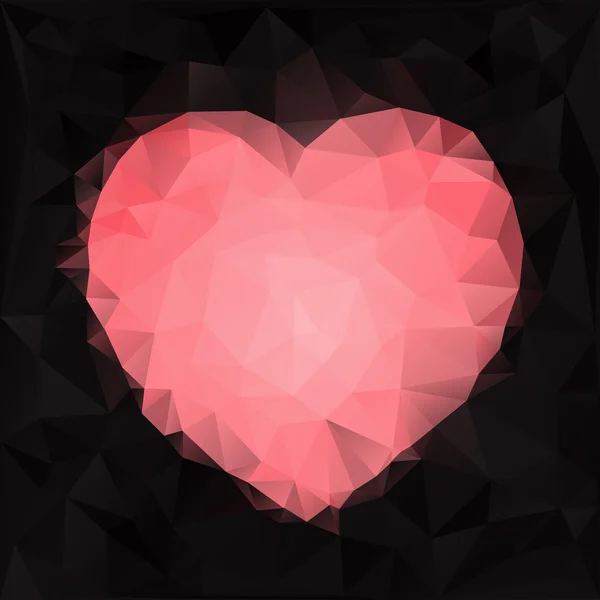 Forma estilizada del corazón hecha de triángulos — Vector de stock