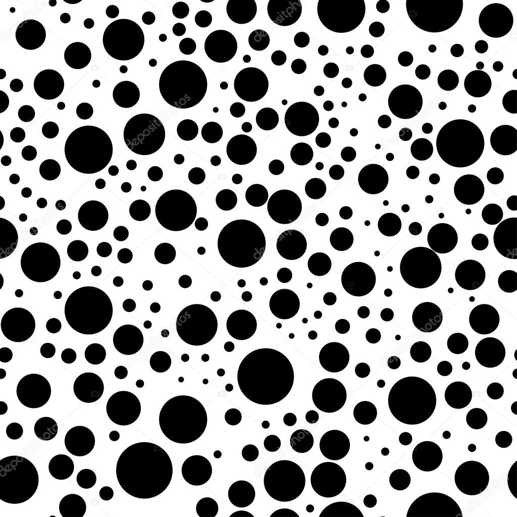 Seamless background with black and white circles.