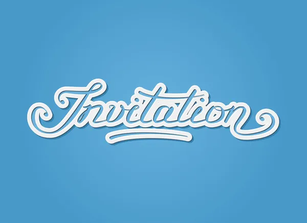 Håndskrift "Invitation" – Stock-vektor