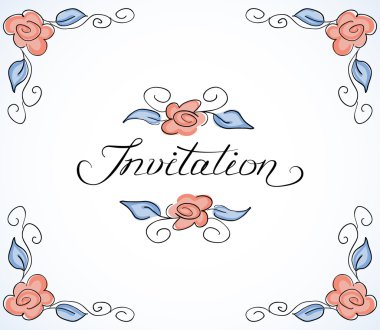 çiçek desenli davetiyeli