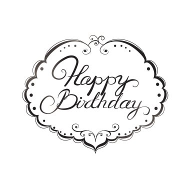 Happy birthday lettering clipart