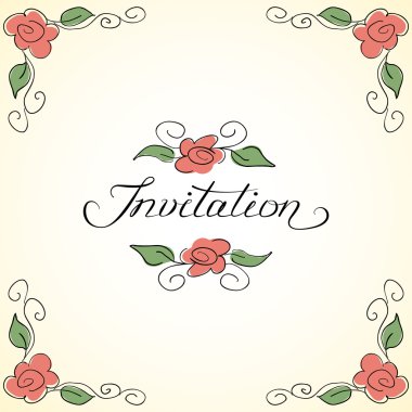 çiçek desenli davetiyeli