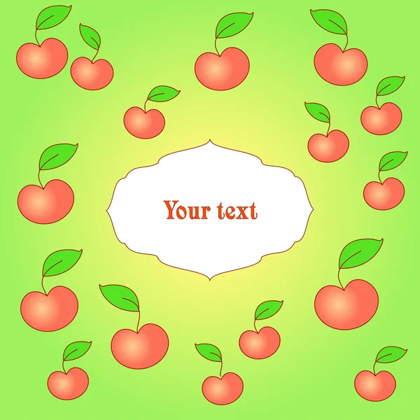 Tarjeta con fondo de manzana — Vector de stock