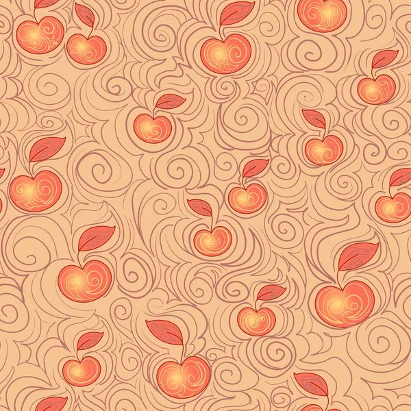 りんごとのシームレスな背景 — ストックベクタ