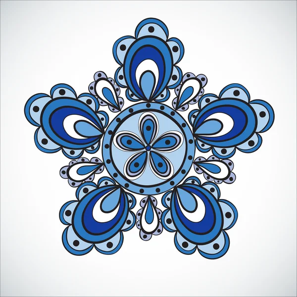 Patrón de flor azul. Estilo dibujado a mano — Vector de stock